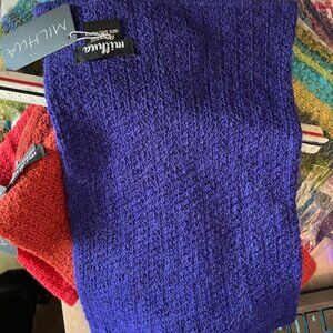 100% Baby Alpaca Infinity Scarves Blue/ Grape